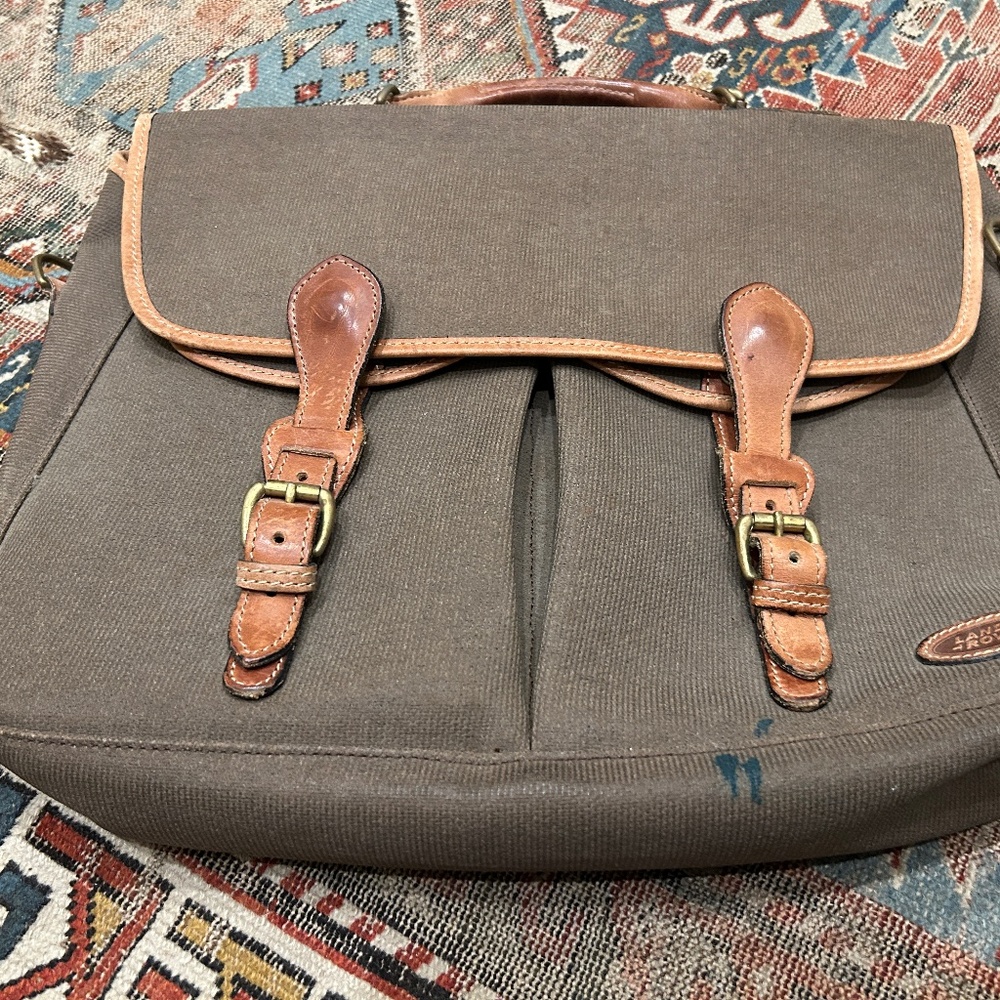 LAND ROVER CANVAS LEATHER BRIEFCASE